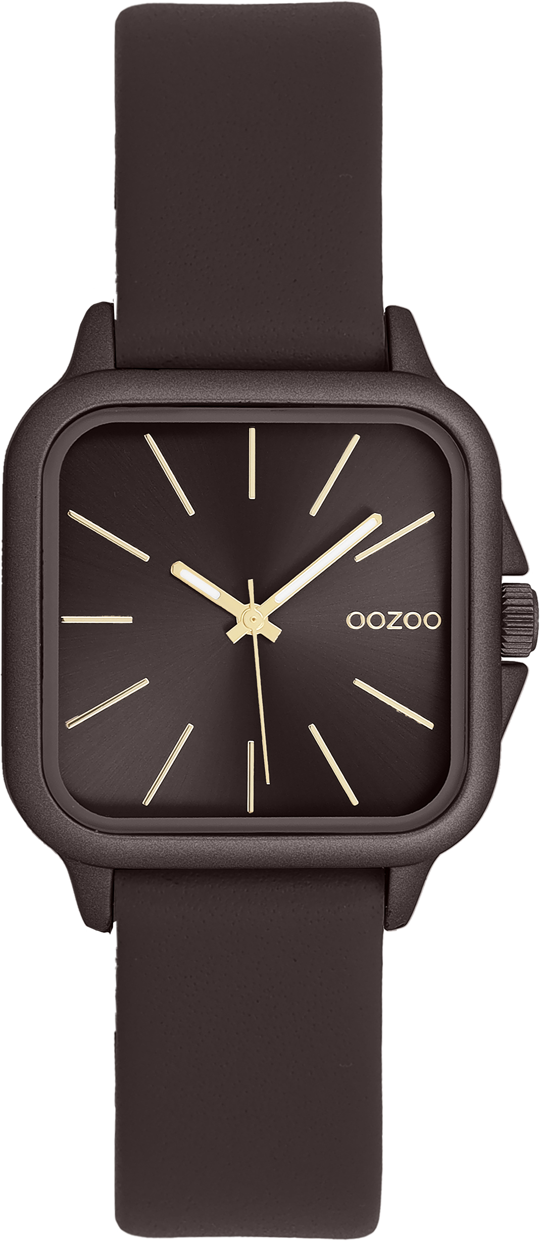 Dark brown OOZOO watch with leather strap - C11669